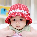 婴儿帽子 夏天 女童 韩国宝宝遮阳帽太阳帽子 公主盆帽沙滩渔夫帽