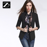 ZK七分袖修身显瘦小西装女时尚百搭西装外套短款女装2016春装新款