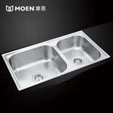 摩恩（MOEN）厨卫水槽双槽304不锈钢洗菜盆洗碗池水槽+全铜龙头