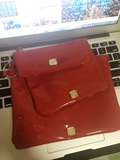 兰蔻红色漆皮化妆包 +零钱包 3件套 母子包零钱包 可拆卸