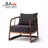 新中式圈椅围椅酒店会所售楼处洽谈客厅休闲椅实木单人沙发椅定制