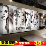 3D水彩艺术人物时装大型壁画发廊酒吧服装店美容院油画墙纸壁纸