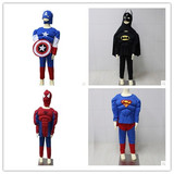 万圣节儿童节男童肌肉款超凡蜘蛛侠超人蝙蝠侠美国队长衣服表演服