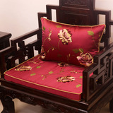 红木沙发坐垫中式棉麻专业定做布艺绣花抱枕实木家具椅子飘窗垫
