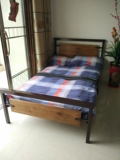 复古简约铁艺床成人铁床实木单人床双人床1.2米/1.5/1.8米儿童床