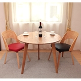 实木圆餐桌小户型餐桌椅组合现代简约宜家休闲咖啡桌洽谈桌子日式