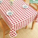 棉麻方格布艺桌布餐桌边柜茶几布正方形长方形桌布台布