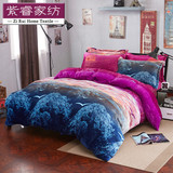 床上法莱绒韩式珊瑚绒四件套加厚冬季1.8m床冬天被套1.5m特价床单