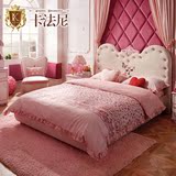 卡法尼儿童公主床1.2米1.5粉色布艺软床女孩床小孩单人床家具BJ1A