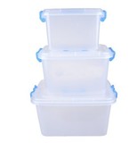 大中小号透明塑料收纳箱手提有盖整理箱储物箱杂物食品收纳盒包邮