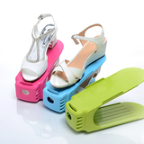 加厚创意韩式可调节收纳鞋架 简易塑料双层鞋架 家用鞋托免安装