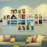 客厅照片墙实木相框墙组合创意挂墙公司企业办公室定制大尺寸相片