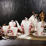创意咖啡杯套装欧式15头金边高档陶瓷下午茶具热冷水壶结婚庆礼品