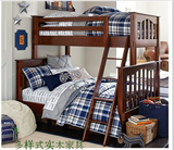 宜家具双层床纯实木结实简约高架床母子床橡木儿童原木烤漆环保床