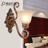 欧式壁灯卧室床头灯 客厅背景墙灯具过道墙壁灯饰美式铁艺复古灯