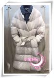 地素2015冬款专柜正品代购长款纯色腰带修身羽绒服外套女254K403