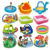 INTEX0-1-3岁男女宝宝充气水池 带遮阳篷小号浴盆冲气可喷水泳池