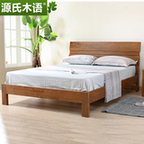源氏木语纯实木床白橡木双人床1.5米1.8米美式乡村简约卧室家具