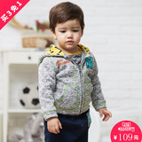【买3减1】minimoomoo新品男童卫衣棉帽针织外套 婴童宝宝上衣