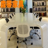 2015年时尚办公家具白色烤漆会议桌简约现代 会议办公桌长条桌椅