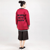 乔米2016秋冬新款韩版字母刺绣太空棉加绒中长大衣棒球服厚外套女