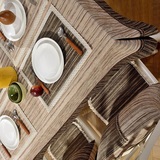 中式古典圆桌布纯色拼接餐桌布艺棉麻布美式正方形桌桌布台布家用
