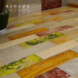 红黄绿涂刷客餐厅地板砖仿古油漆水泥LOFT简约600乡村瓷砖墙砖