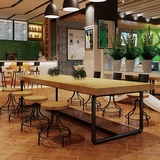 北欧美式实木休闲桌椅咖啡厅西餐厅奶茶店星巴克欧式铁艺洽谈餐桌