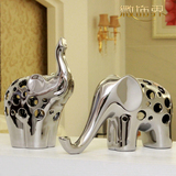 大象摆件一对办公室装饰品酒柜家具桌面摆设家居饰品工艺陶瓷欧式