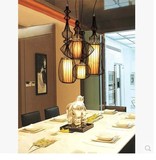 爆款包邮后现代北欧创意贵族铁艺鸟笼吊灯复古客厅卧室灯工程吊灯