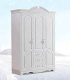 韩式田园衣柜 三门卧室实木衣橱 小户型公主立柜简易时尚白色家具