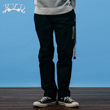 YOHO有货潮牌EVD/16新品 织带装饰休闲裤男 金属拉链黑色工装裤