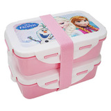 韩国代购进口迪斯尼Disney 冰雪奇缘水果学生二层饭盒便当盒
