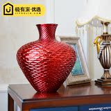 创意大号彩色玻璃欧式花瓶摆件客厅 桌面家居用品样板房间装饰品