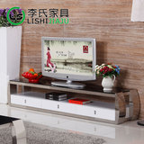 弧形电视柜茶几组合不锈钢电视机柜子创意时尚简约钢化玻璃面地柜