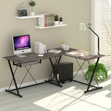 钢木电脑桌转角双人时尚家用台式办公桌双人转角桌组合一体客厅