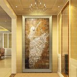 玄关油画抽象装饰画纯手绘客厅简约现代过道走廊人物有框竖版壁画