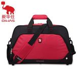 爱华仕旅行包男女旅游包旅行袋大容量行李包手提单肩斜挎防水 红