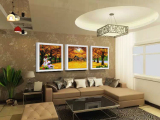 自然风景花卉三联有框画现代简约客厅装饰画沙发背景墙画挂画