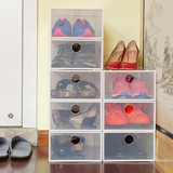 加厚塑料透明翻盖鞋盒 抽屉式鞋子有盖收纳盒鞋盒子 衣柜储物箱