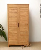 实木家具 橡木大衣柜 两门整体实木衣橱 纯实木衣柜日式收纳柜