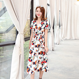 AMII专柜正品精品通勤短袖中长款单件韩版套头女装新款连衣裙夏
