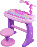 em台式儿童粉色电子琴 368岁女孩钢琴早教玩具 音乐带话筒