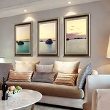 大海 现代简约风景卧室餐厅沙发背景墙三联画壁画挂画客厅装饰画