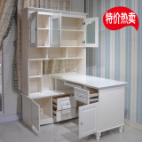 韩式白色田园儿童转角书桌电脑桌书架书柜组合实木抽屉成都可安装