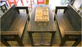美式复古定制餐桌咖啡馆森林系怀旧风格实木桌椅套装沙发桌椅订制