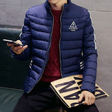 韩版冬季加厚短款羽绒棉男士青少年修身保暖棉衣纯色商务休闲外套