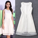 香港正品代购2016夏新款女装欧美明星款气质修身显瘦白色连衣裙