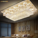 奢华LED客厅灯具长方形水晶灯S金吸顶灯饰餐厅欧式大厅大气现代