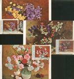 罗马尼亚1976年卢齐安绘画花卉静物邮票极限片3张打包（B）